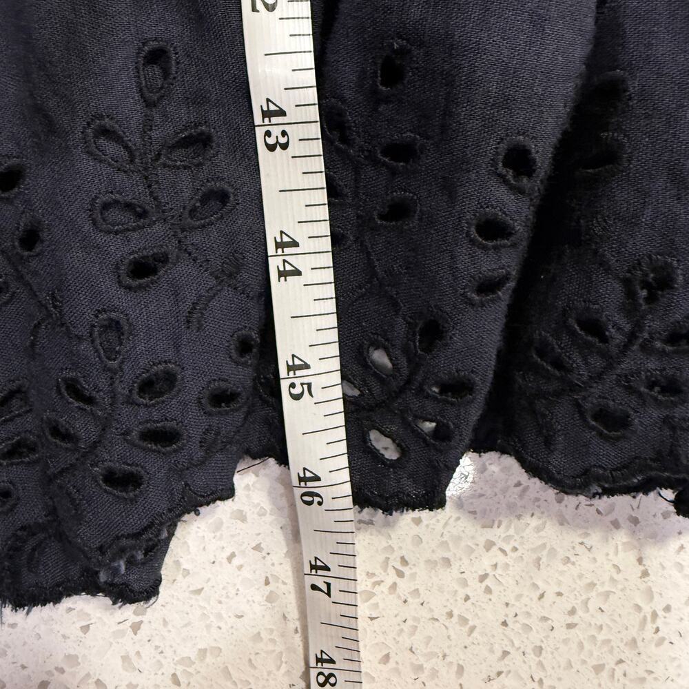 Madewell Black Eyelet Nightbreeze Midi Dress Linen Cotton 2 Coquette Chic Boho - Picture 11 of 11